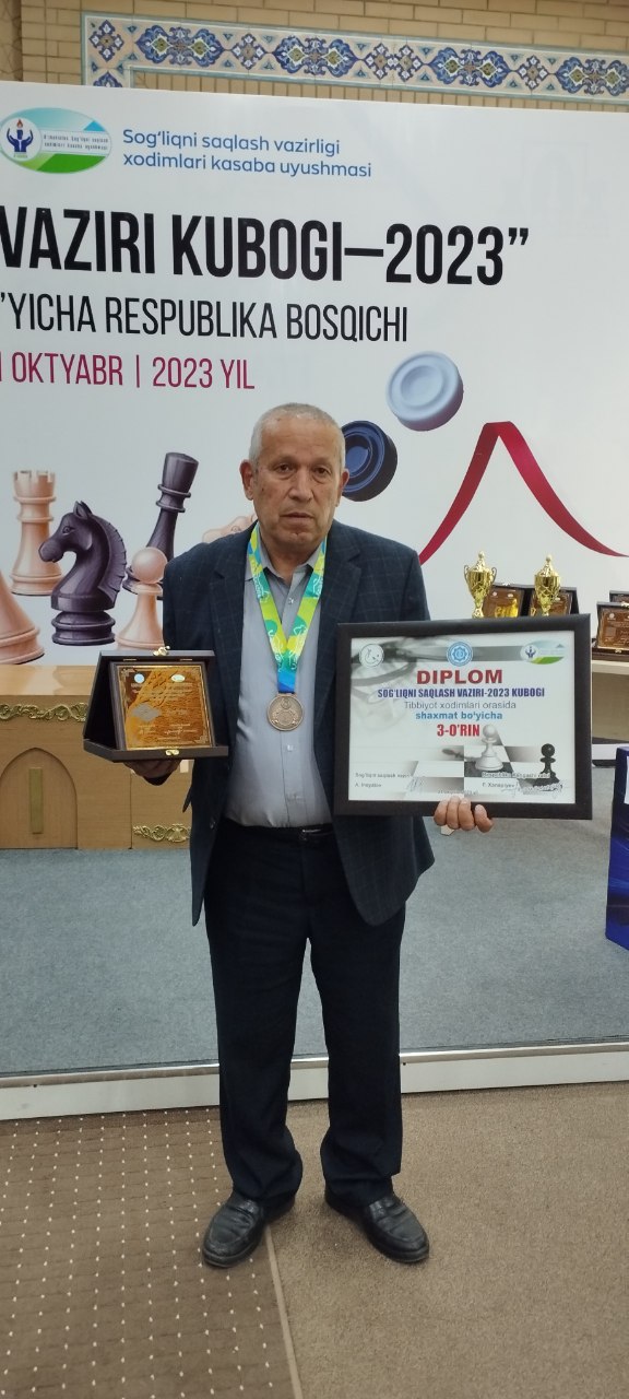 "Соғлиқни сақлаш вазири кубоги 2023" мусобоқаларида шахмат йўналиши бўйича филиал шифокори Камулжон Авазов Республикада фахрли 3 ўринни эгаллади.